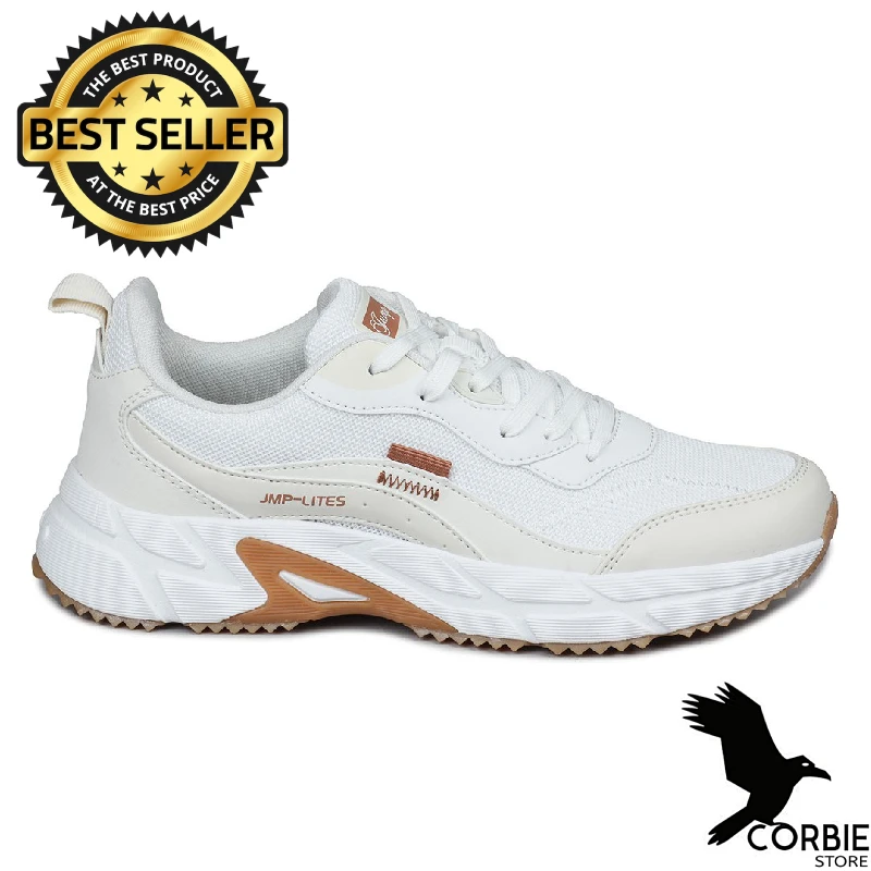 

Womens Sports Shoes White Beige Jump 28066