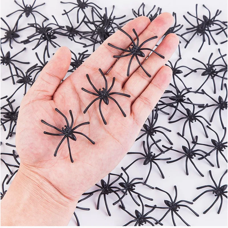 50/100PCS Halloween Luminous Spiders Scary Trick Spider Indoor & Outdoor Haunted House Decorative Props Halloween Party Supplies