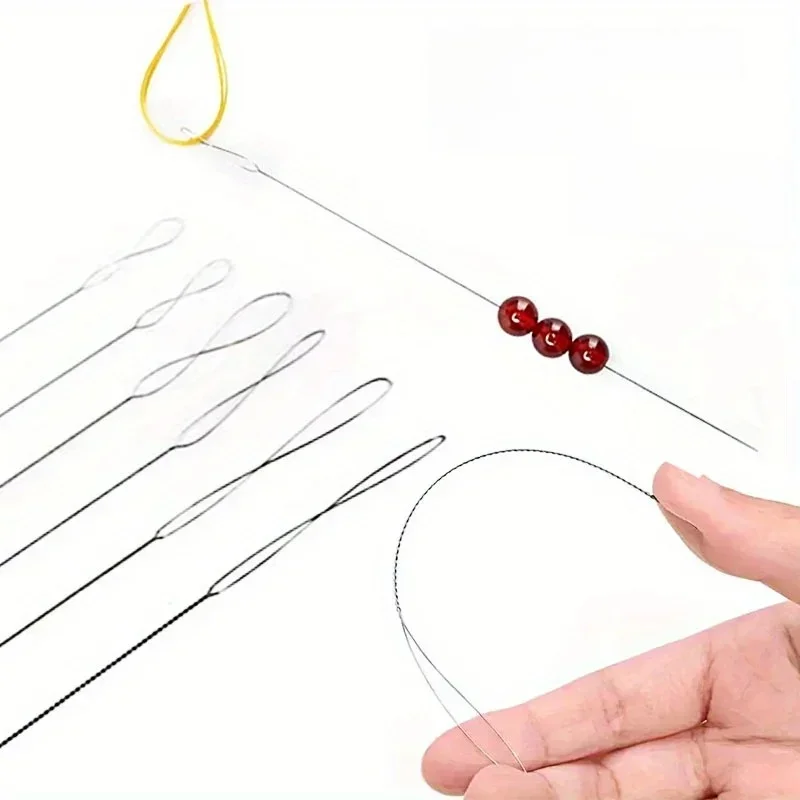 7 stuks roestvrijstalen kralenaalden magische fijne kraal DIY sieraden maken gereedschap handwerk kralenaccessoires stevig duurzaam flexib - afbeelding 2