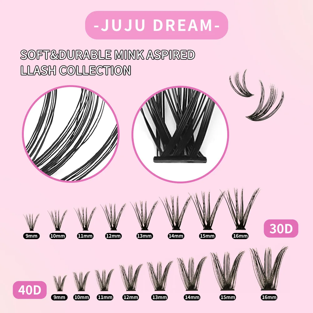 3D DIY Cluster Lash Kit – Glue-Free, Self-Adhesive, Curling, Lengthening, Volumizing, Waterproof, Oil-Proof, For All Skin, Unise