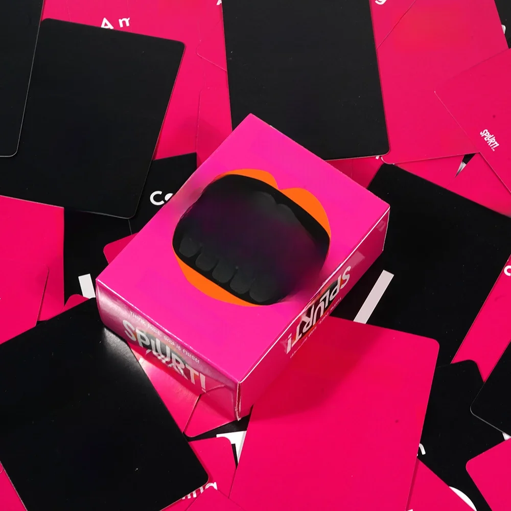 Jeu de cartes Splurt Splurt! Jeu de cartes de fête portable, pensez rapide, dites l'abord!, jeu de société rose