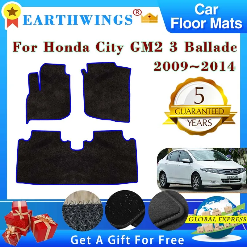 

Car Floor Mats For Honda City GM2 3 Ballade 2009~2014 Carpets Footpads Anti-slip Cape Rugs Cover Foot Pads Interior Accessories