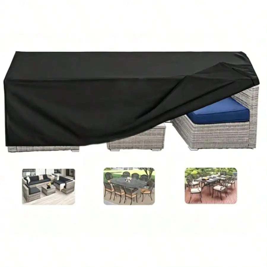 Tuinmeubelhoes, 210D Oxford-stof bankhoes met zilveren coating, tuinmeubelhoes, stofhoes, regenhoes en beschermhoes