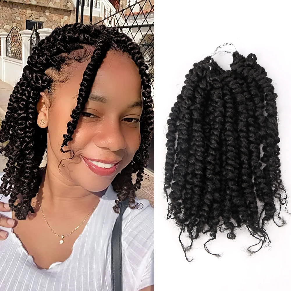 

Amir Short Passion Twist Hair Water Wave Crochet Braid Synthetic Braiding Hair Extensions for Women Afro Hair Toupees