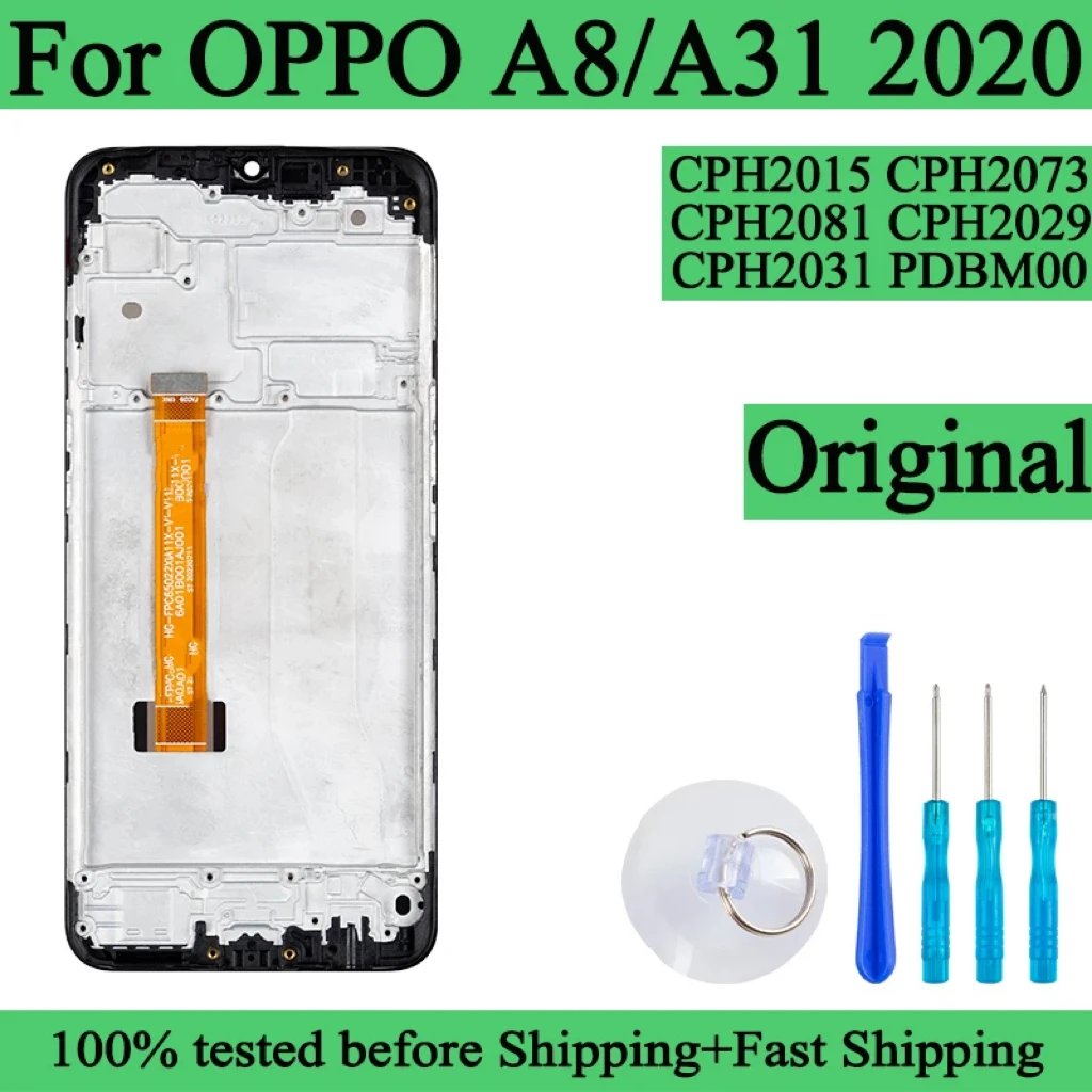 

6.5" Original For OPPO A31 2020 CPH2015 LCD Display Touch Screen Digitizer Assembly For OPPO A8 PDBM00 LCD Replacement Parts
