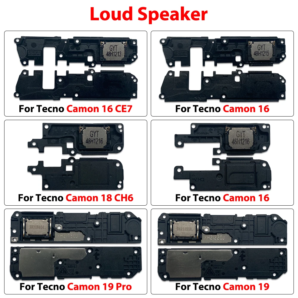 For Tecno Camon 16 CE7/16/18 CH6/18P/19 Pro/19/20 Pro/30/spark 5 Loud Speaker Buzzer Ringer Replacement Accessories Parts