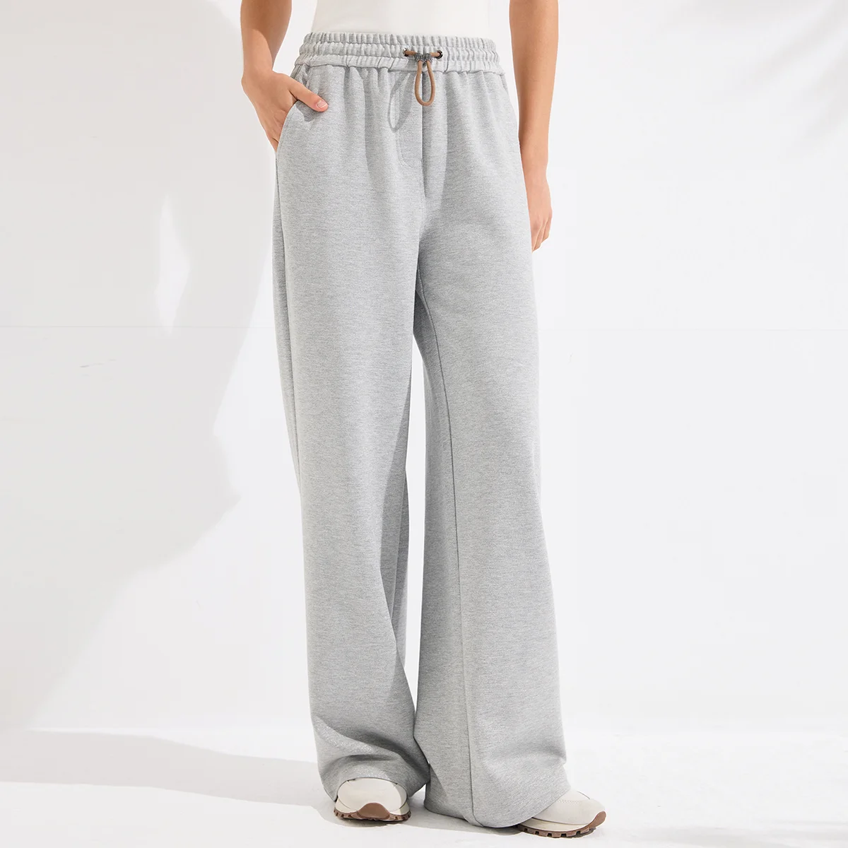 KX7613660 Designer Luxury Viscose Blend Pants Women's Wide Leg Sweatpants High End Loose Slacks