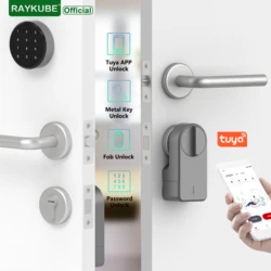 RAYKUBE A1 Pro Tuya BEL Smart Electronic Door Lock Set with Fobs/Wireless Keypad/Smart Key Smart Life/Tuya APP Remote Unlock