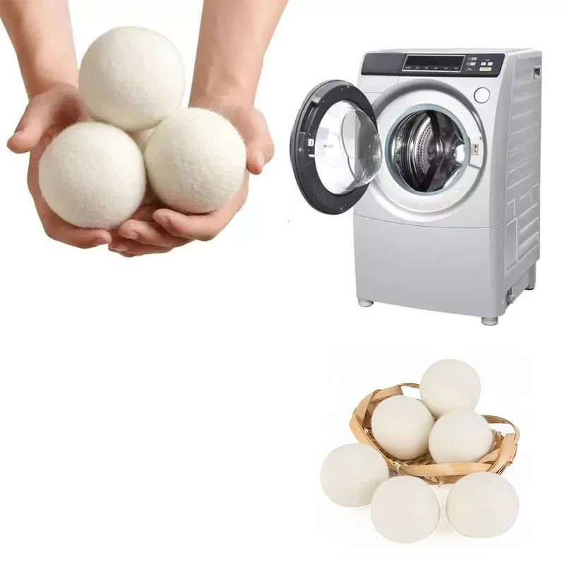 Lã Dryer Fleece Balls, reutilizáveis Natural Amaciante, Acessórios para máquinas de lavar roupa,