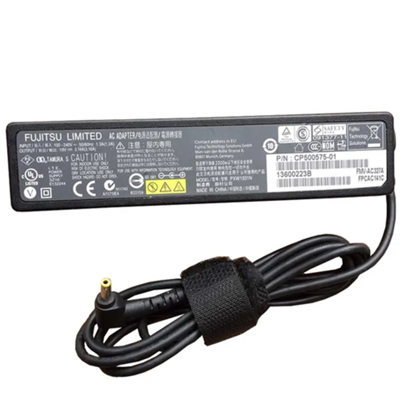 Fujitsu 60W 19V 3.16A 100% Original AC Adapter Charger for Laptop PXW1931N FMV-AC327 , 3.5*1.35mm