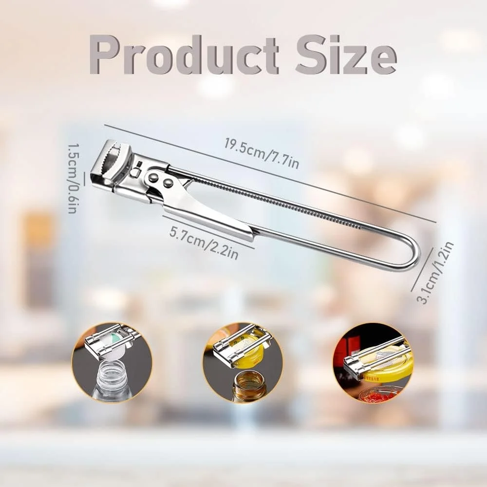 Multifunction Stainless Steel Jar Lid Opener Adjustables Can Bottle Opening Tool Home Kitchen Manual Labor-Saving Opener Gripper