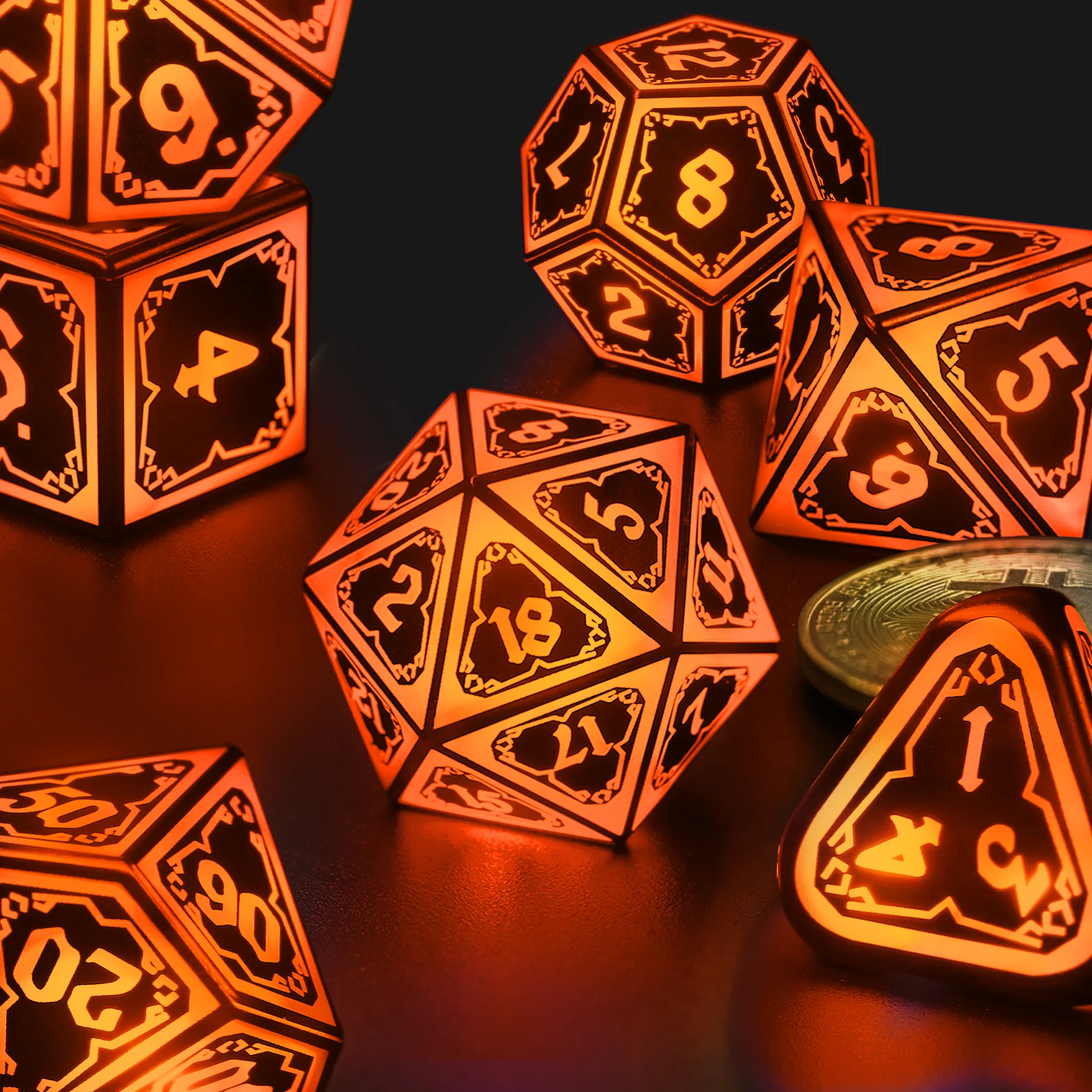 

LED D and D Dice Charging Dice Polyhedral RPG Dice Set For Role Playing Table Game Halloween Gift