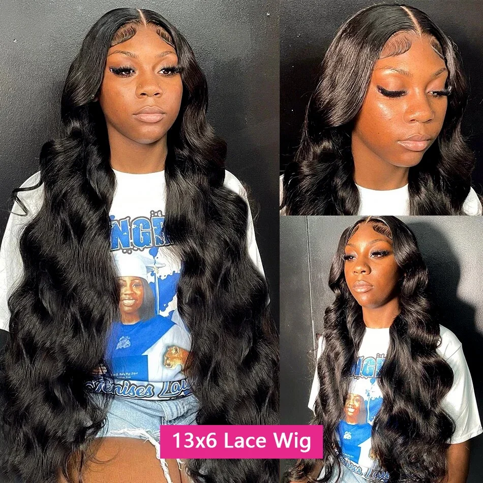 Body Wave 100% Human Hair Wigs 13x6 Lace Frontal Wigs Pre Plucked Natural Black Wigs Human Hair For Women Glueless Wig No Glue view 2