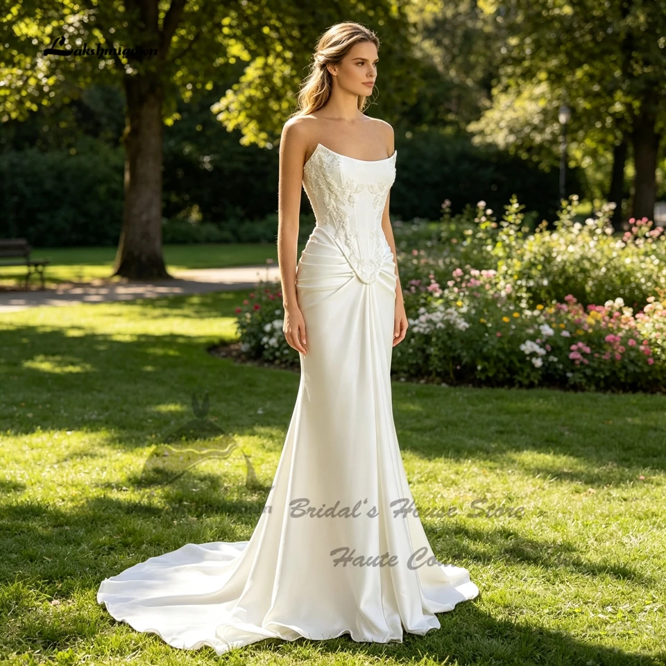 Lakshmigown Vintage 2-teilige Hochzeitskleider 2026 Vestidos Sexy Meerjungfrau Strand Brautkleider Perlenstickerei Spitzenapplikationen Maßanfertigung – Detail 5