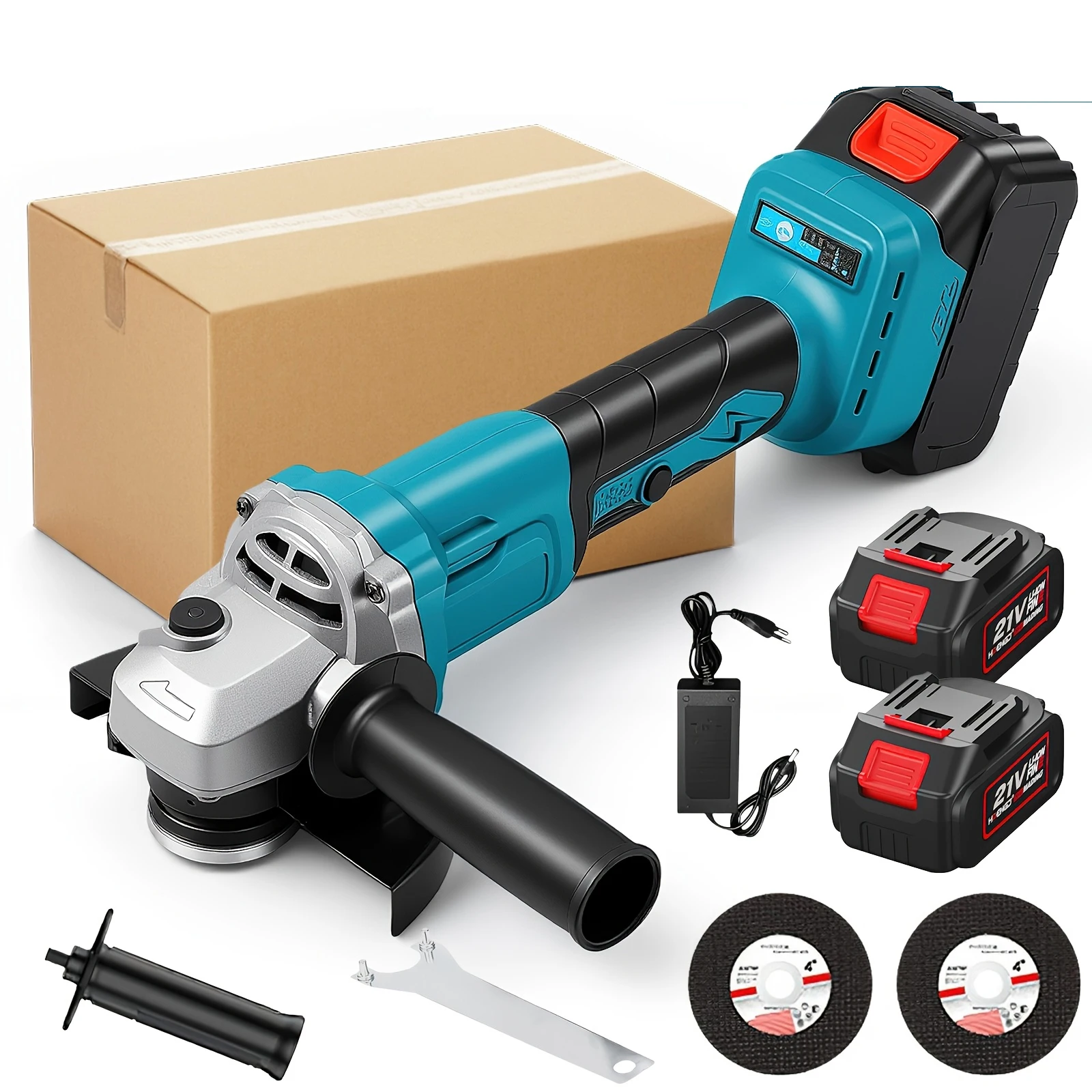 1000W 125MM Bürstenloser Elektrischer Winkelschleifer 3 Geschwindigkeiten Schleifmaschine Holzbearbeitungs-Elektrowerkzeug für Makita 18V Akku