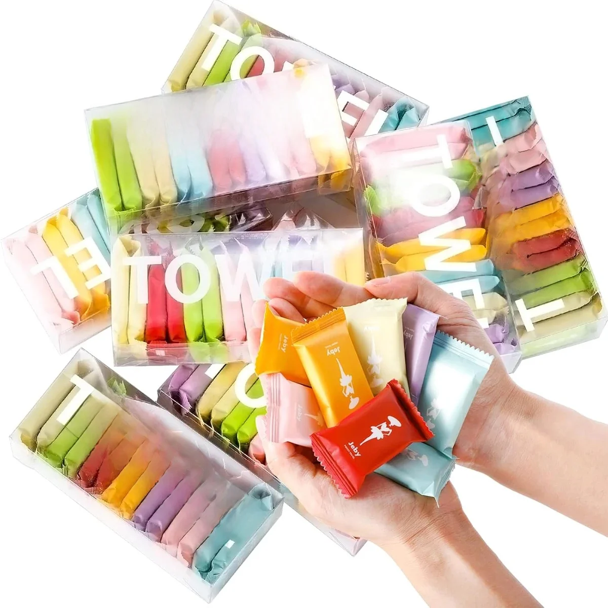 Ensemble de serviettes compressées jetables, 7/14 pièces, pour le visage, pour voyage en plein air, hôtel, emballées individuellement, Non irritantes