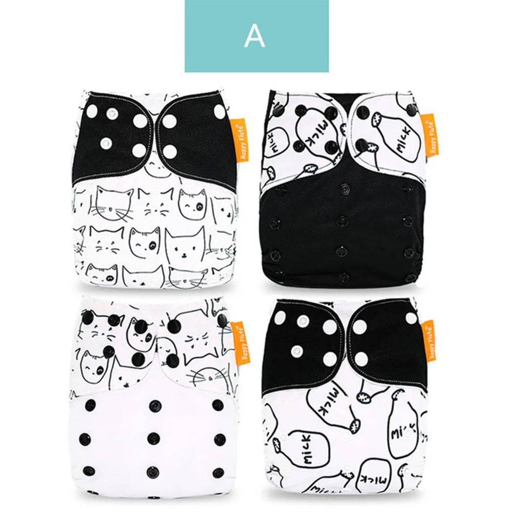 

4PCS/Set Baby Cloth Diapers Suitable For Babies of 3-15kg Washable And Reusable