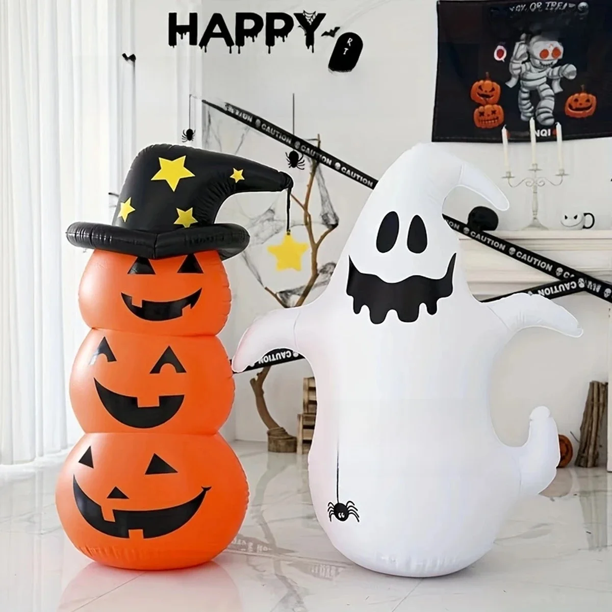 Nadmuchiwany kubek na Halloween z dynią i duchem, dekoracyjny rekwizyt na zabawki z PVC chroniący środowisko — zdjęcie produktu 7