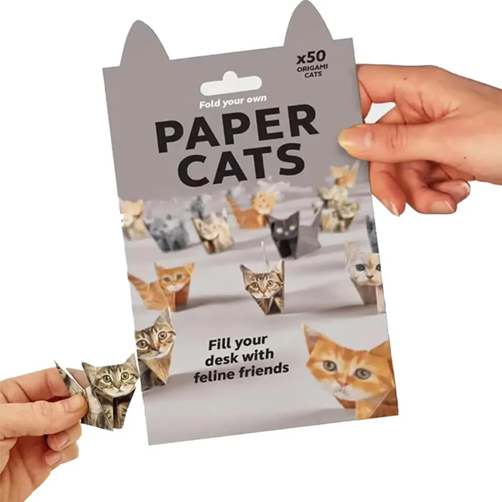 50-Sheet DIY Origami Paper Cats Kit–Fold Cute Feline Figures (Fun Craft All Age