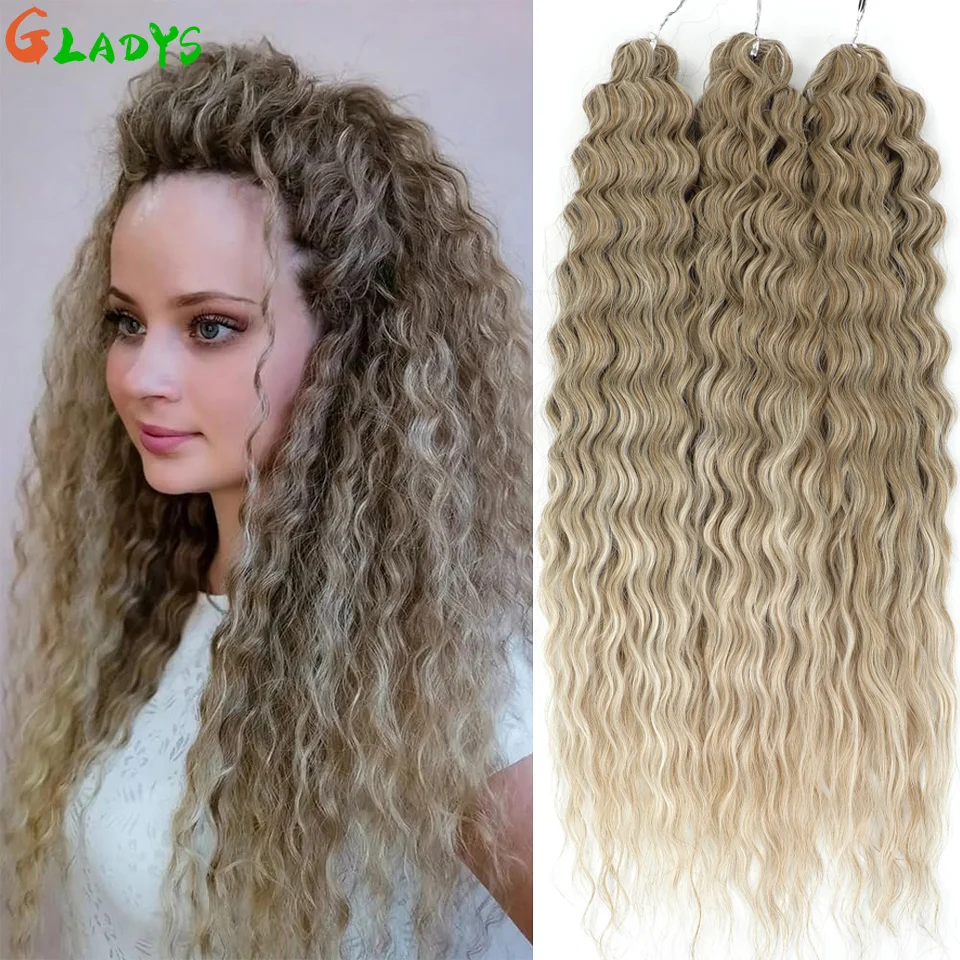 

Ariel Deep Wave Curly Braids Hair Extension Ombre Color Braids Hair 22 Inch Synthetic Water Curly Twist Crochet Hair Extensions