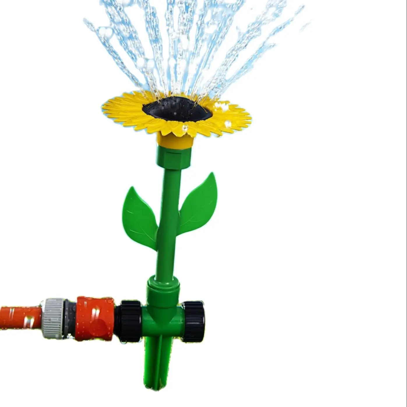 ORIGINAL and fun JOCCA water sprinkler with sunflower flower shape. Practical exterior decoration. IDEAL as a toy for children in summer. Water sprayer. Tool for grass REIGO.