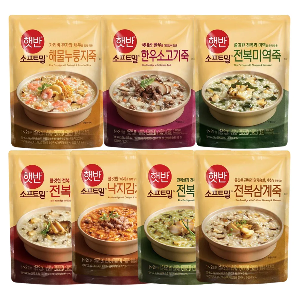 CJ Premium Aversion Porridge 420gX5 Pack and 6 kinds (Abok Pork/Noctopus Kimchi/Hanwoo, etc.) Hetbahn soft wheat