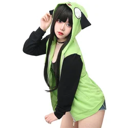 Preço de fábrica atacado anime hoodie cosplay unisex casual com capuz zip up pullovers jaquetas camisolas com orelhas para o dia das bruxas