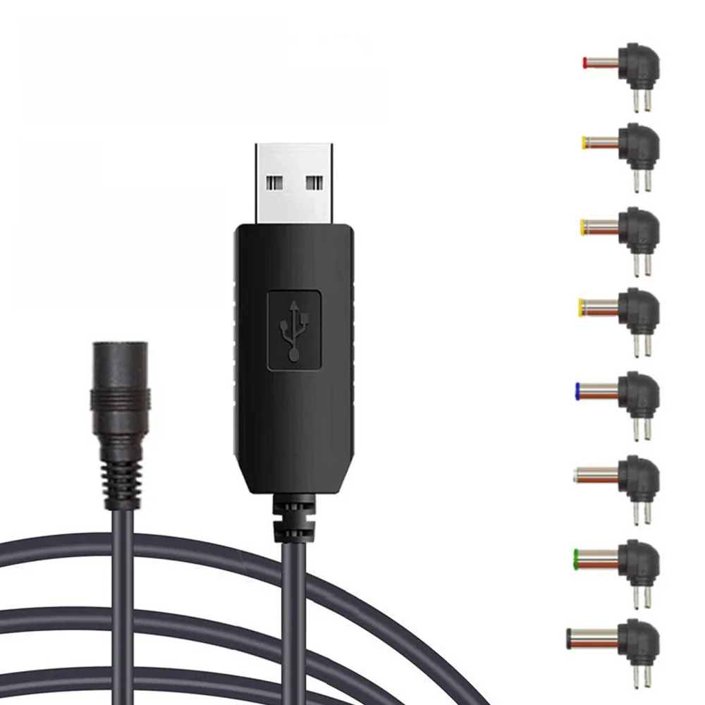 Kabel zasilający USB na DC 5V/9V/12V Konwerter USB Boost 8 adapterów Kabel zasilający USB na DC do routerów Wi-Fi Mini wentylator Głośnik — zdjęcie 2