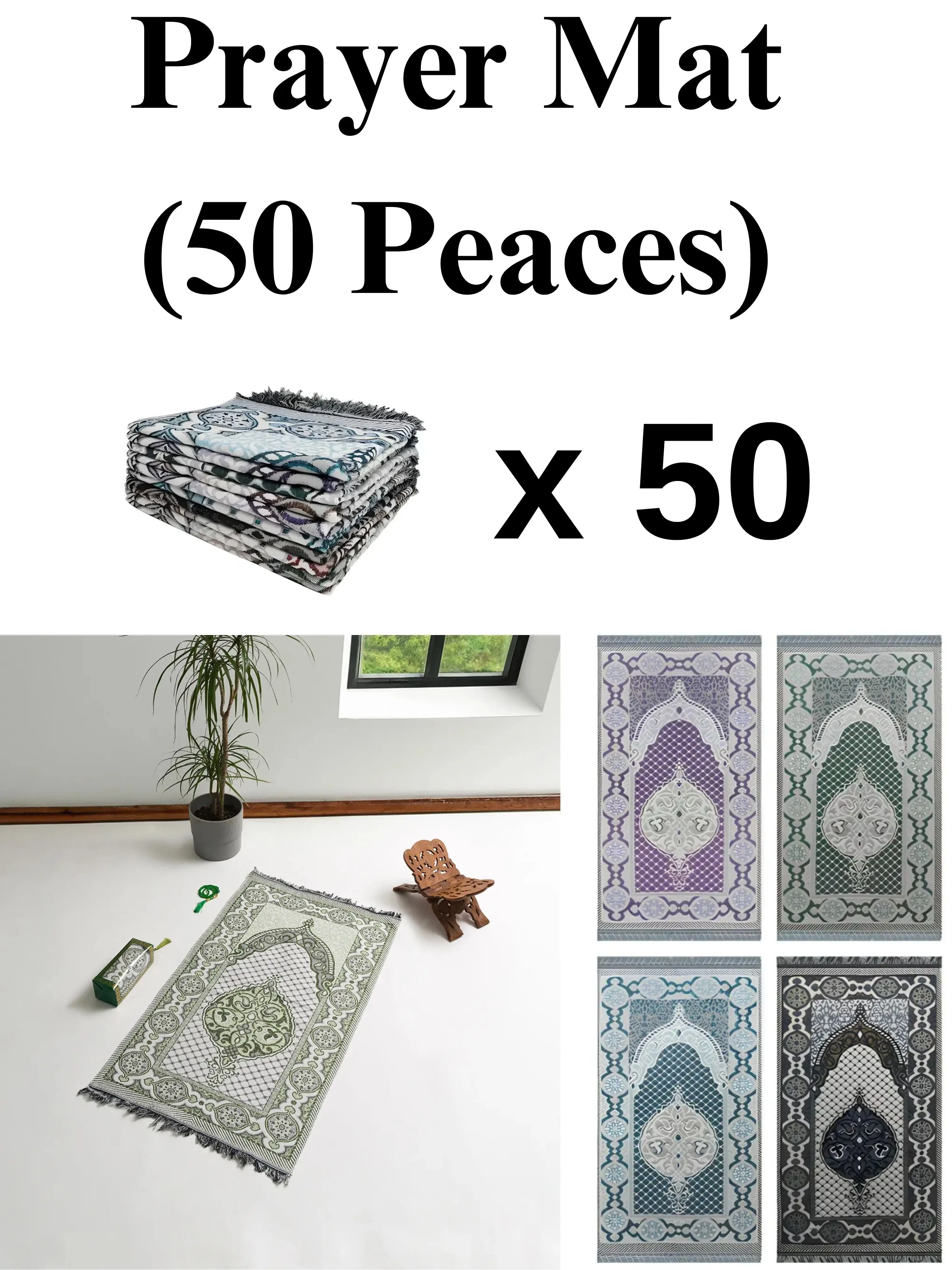 

Wholesale 50 Pcs Prayer Rugs For Umrah Classic Muslim Prayer Mat