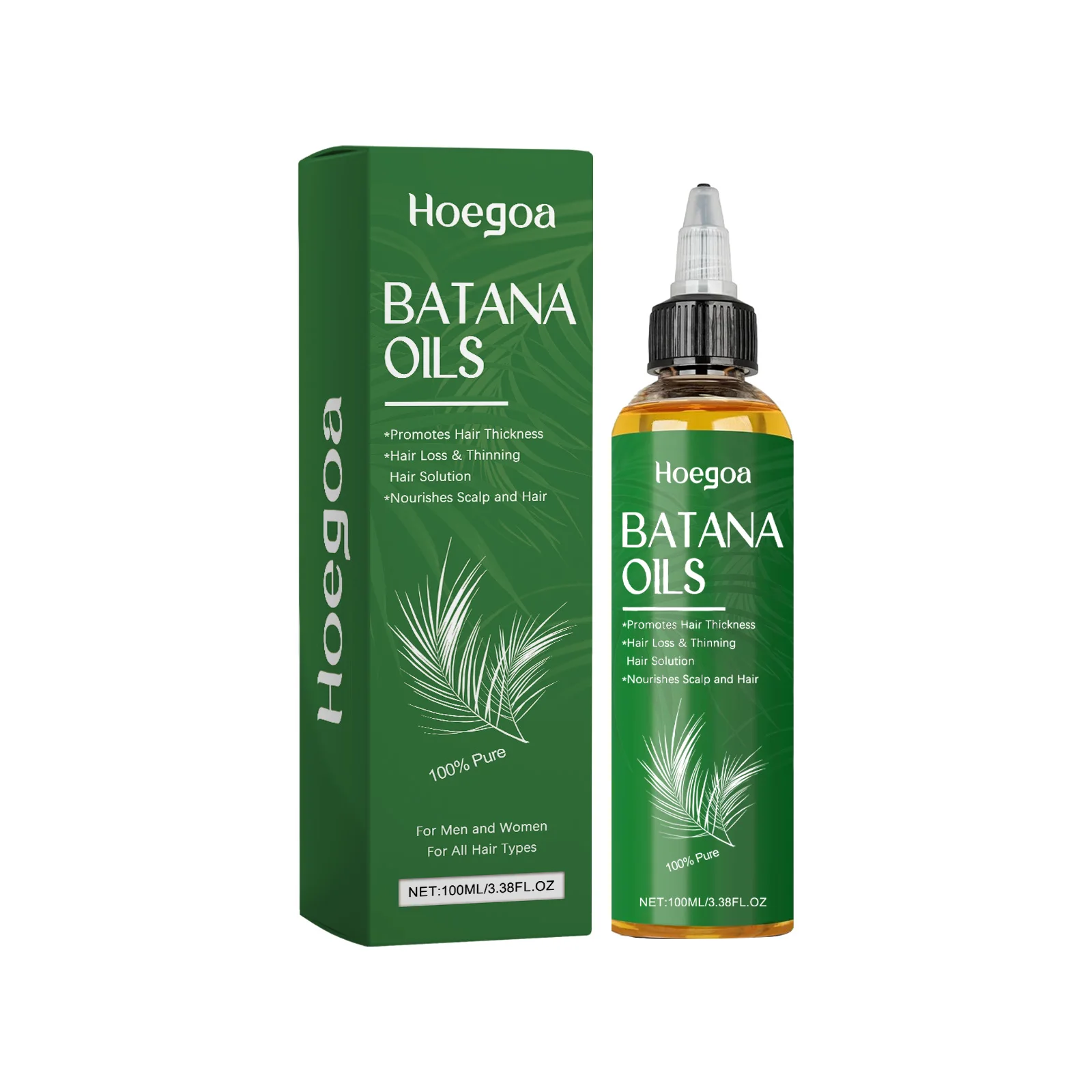 Hoegoa Hair Growth Serum Hair Strengthening Oil Stimulates Scalp Hair Care Essential Oil 100% Pure Organic Batana Oil