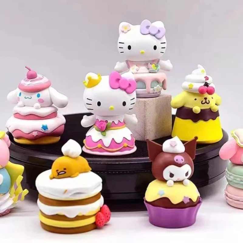 

New Product In Stock Kt Cat Dessert Party Blind Box Handmade Yuguigou Meileti Kulomi Friends Series 2 Desktop Ornaments Surprise