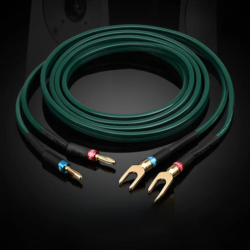 Een stuk ATAUDIO HiFi audio luidsprekerkabel van hoge kwaliteit Zuiver koper luidsprekerkabel met bananenstekker Y-stekker - afbeelding 2