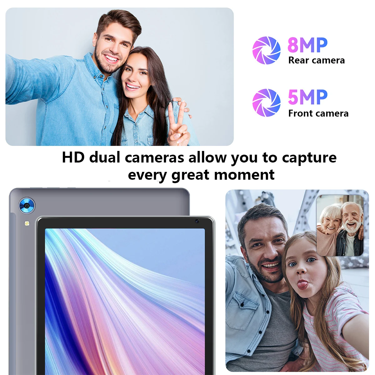 Tablet da 10 pollici Android 14 16 GB RAM 128 GB ROM 1 TB Espandi Octa-Core Widevine L1 con tastiera mouse stilo per lavoro, Leran