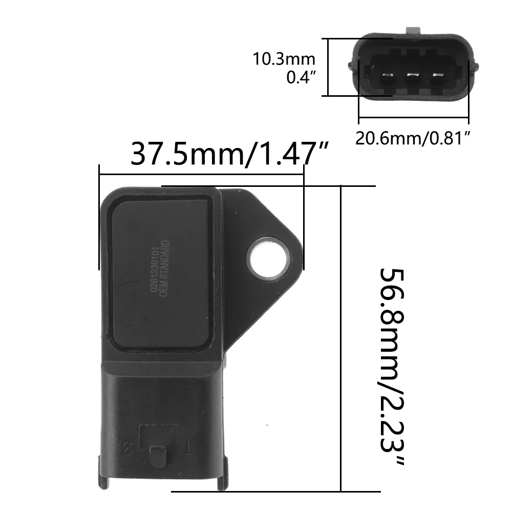 1/3pcs 0261230101 Pressure Sensor MAP For Cadillac STS SRX CTS Saab 9-3 0 Buick 04-09 Opel Corsa 261 230 101 1257 5467 93194419