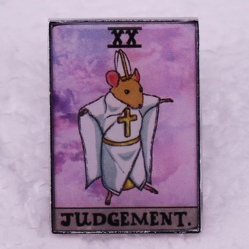 Dorime Rat Judgement Tarot Card Funny Meme Badge Enamel Pins Jewelry Accessories