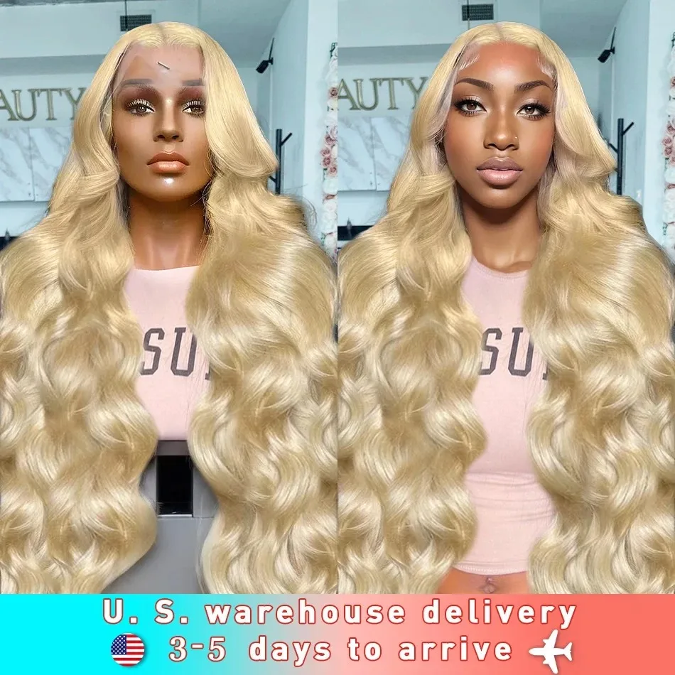 Honey Blonde 613 13x4 HD Lace Front Wigs Human Hair Body Wave 30 Inch Water Wave Lace Frontal Wig Brazilian For Women 180Density