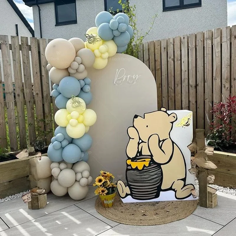 106 pièces Winnie Bear thème 40 pouces numéro crémeux ballons en aluminium Pack fournitures de fête d'anniversaire enfants ballons en Latex réception-cadeau pour bébé