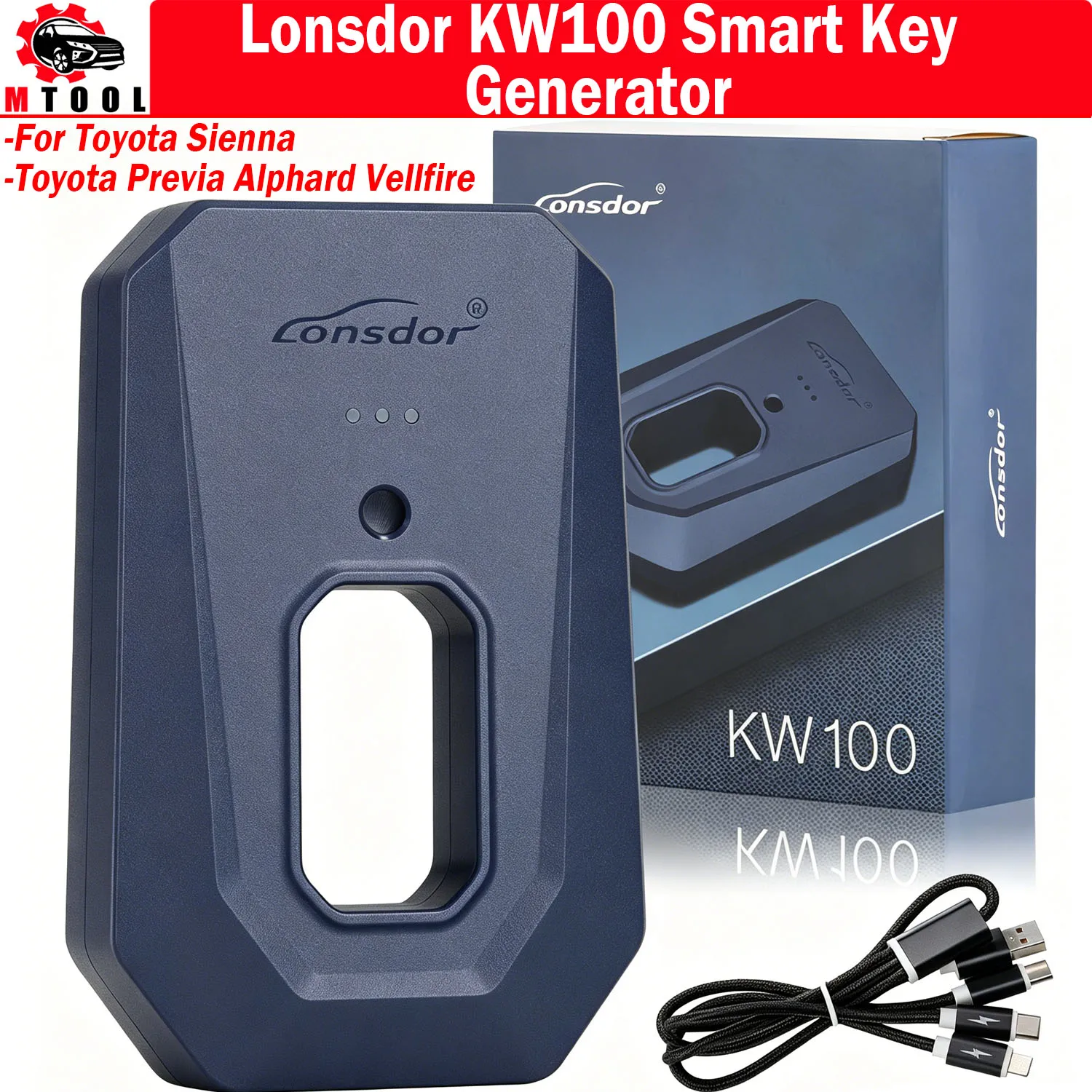 Lonsdor KW100 Bluetooth Smart Key Generator Compatible with LT20 Series Smart Key Board PCB for All Keys Lost & Adding Keys