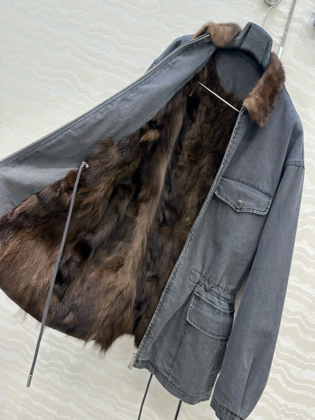 2025 Women's Fur Jacket, Natural Mink Fur Jacket, Real Mink Fur Coat