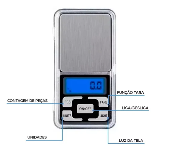 مقياس صغير محمول عالي الدقة 0,1g A 500g رقمي