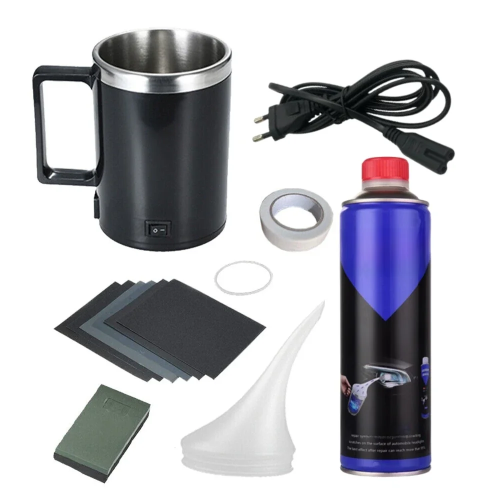 Kit de reparo de polímero líquido, kit de renovação de farol de carro, agente de polimento,