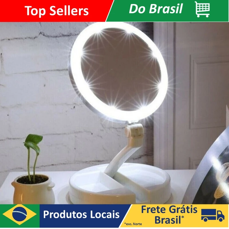 Espelho Luz Led Iluminador 10X