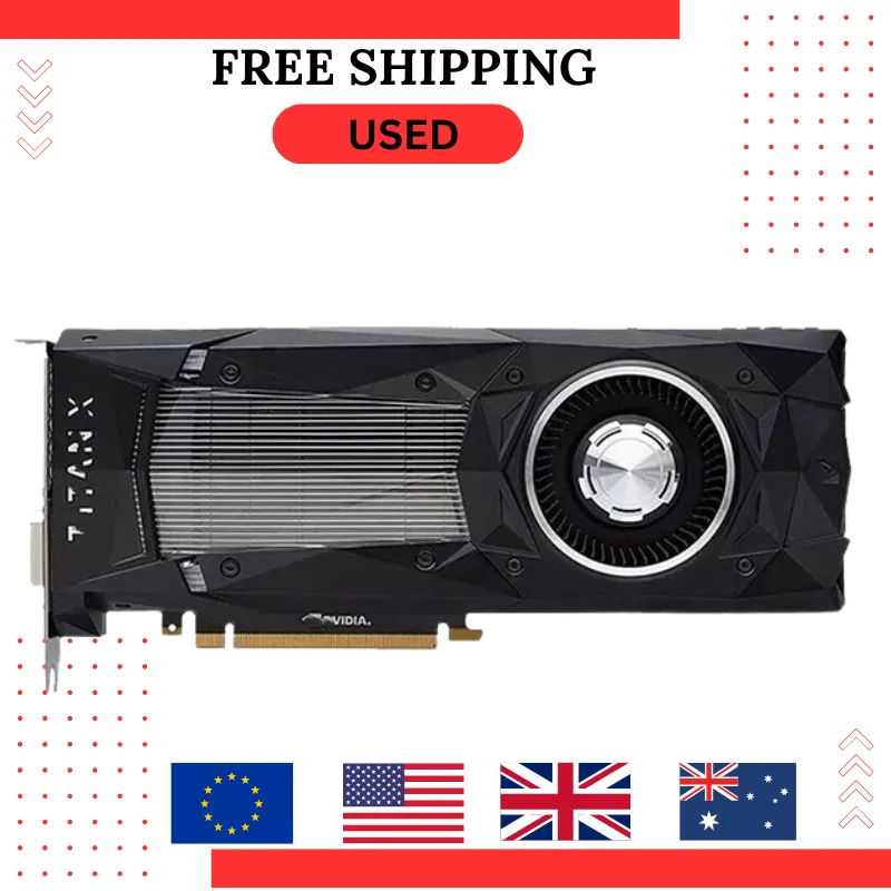 Б/У оригинальная видеокарта для NVIDIA TITAN X Pascal 12 ГБ, 384-битная видеокарта GDDR5, 100% тестирование, быстрая доставка