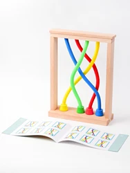 Children's wooden puzzle rope game thinking development focus training unlock puzzle toy game