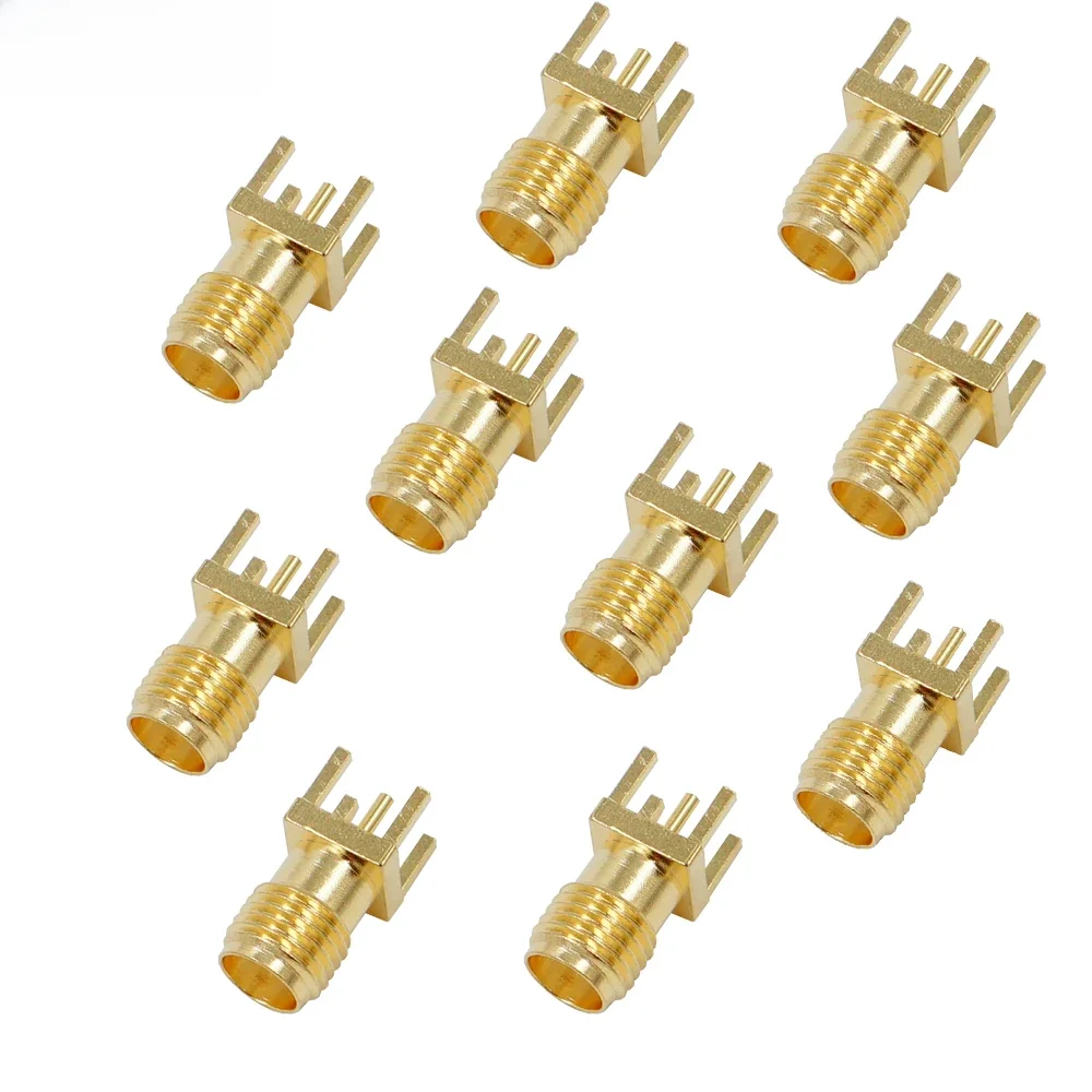 10 sztuk SMA żeńskie gniazdo Adapter lutowane krawędzi PCB prosto zamontować RF miedzi złącze wtykowe — zdjęcie 2
