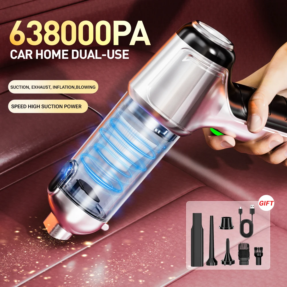 

SZUK 638000Pa мощный всасывающий автомобильный пылесос, новый улучшенный беспроводной пылесос, мини пылесоc с удалением пыли одной кнопкой, перезаряжаемый ручной пылесос для дома, портативная пылесос уборочная машина