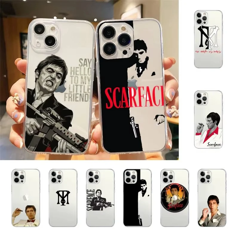 Scarface 1983 Film Al Pacino Movie Phone Case For iPhone 15 14 13 12 11 Mini Pro Max X XR XSMax 7 8 Plus SE20 Transparent Cover