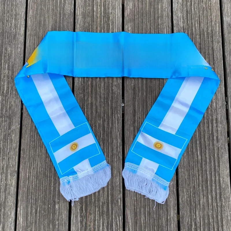 Xvggdg-Écharpe de l'Équipe Nationale de Football, 14x130cm, Écharpe Souvenir, Drapeau à Pompon, Argentine, France, Maroc, Croatie
