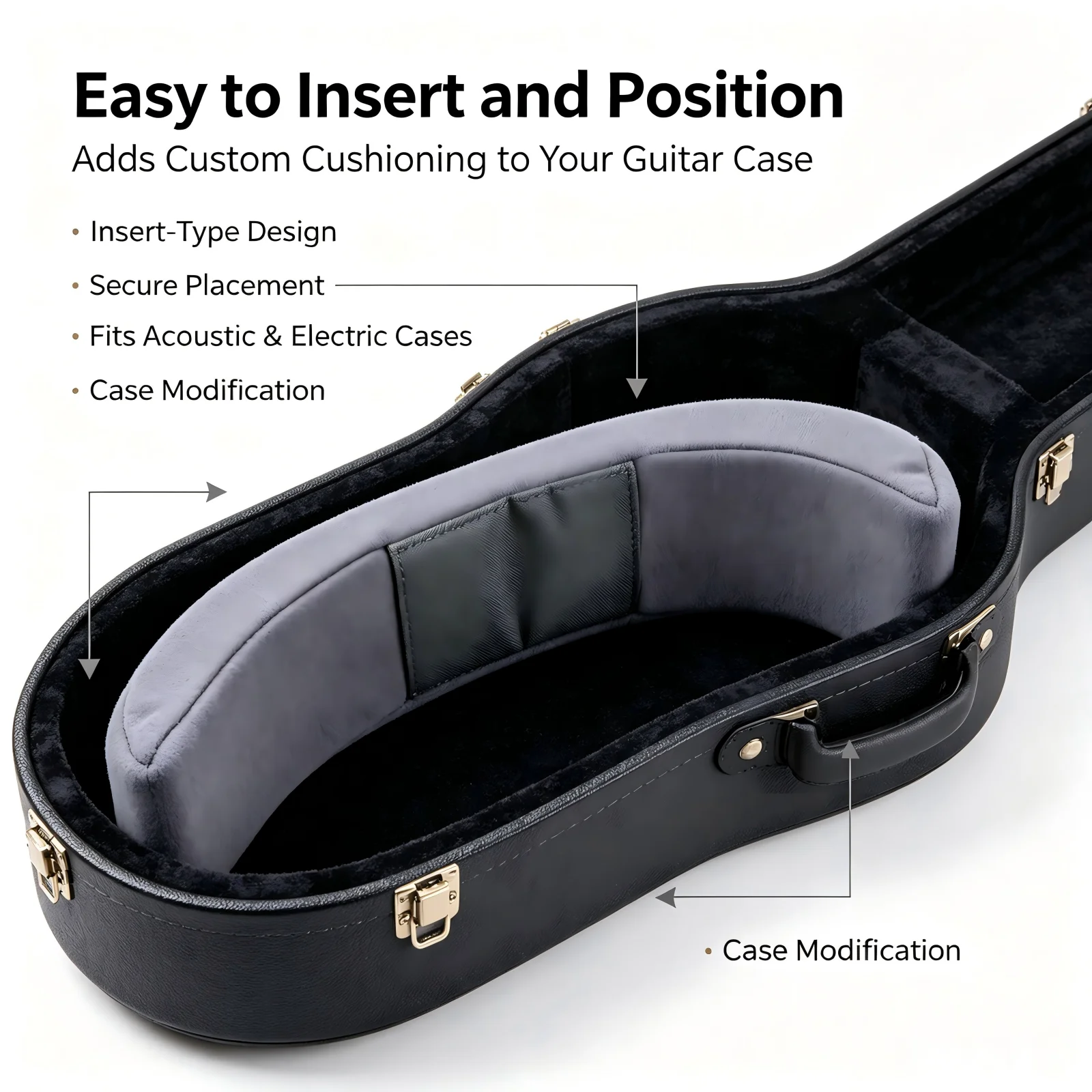 Guitar Case Sponge Cushion Pad Shock Absorbing Inner Protective Side Pad Instrument Foam Support Mat for Guitar Bag