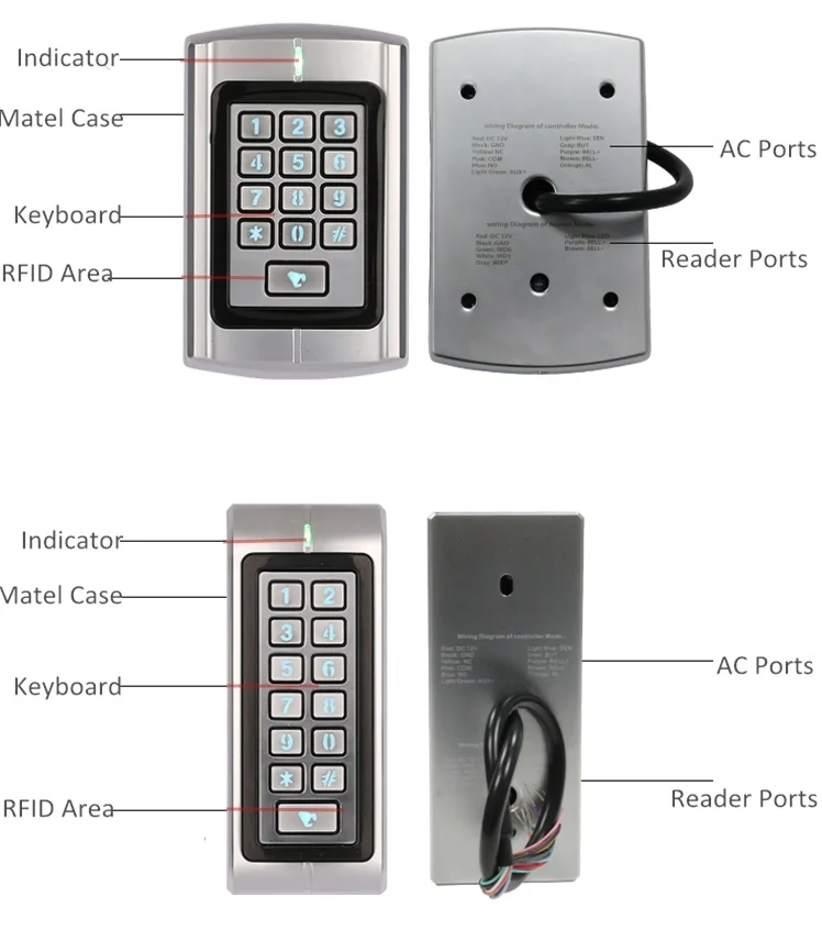 3000 User RFID Access Control Keypad 125KHz Standalone Controller Wiegand Reader Password Door Lock Office Elevator System